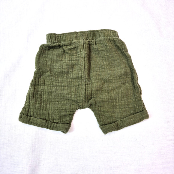 Wonder Nation 18M Boys Safari Short Set Green Linen Shorts Animal Print Top - Picture 4 of 10